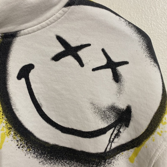 ZARA SMILEY WORLD Girls Hoodie Sweatshirt 13/14 Cream Graphics Collab Kids - Picture 4 of 12